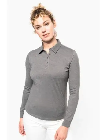 Polo jersey manches longues femme