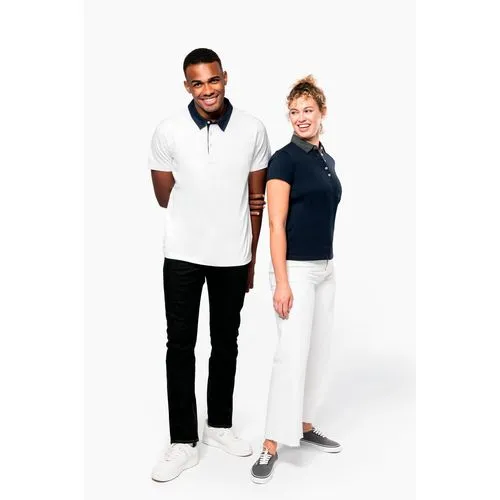 Polo jersey bicolore femme