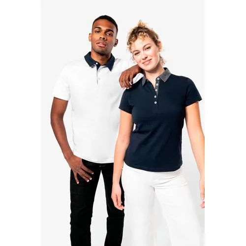 Polo jersey bicolore femme