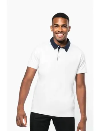 Polo jersey bicolore homme