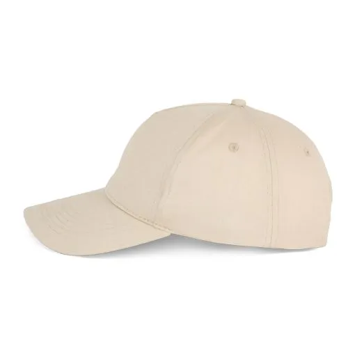 Casquette en coton et polyester recyclés K-loop tracking – 5 panneaux beige 2 Casquette en coton et polyester recyclés K-loop tracking - 5 panneaux