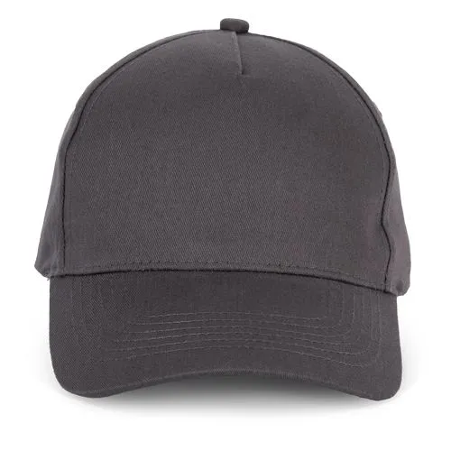 Casquette en coton et polyester recyclés K-loop tracking – 5 panneaux gris foncé 1 Casquette en coton et polyester recyclés K-loop tracking - 5 panneaux