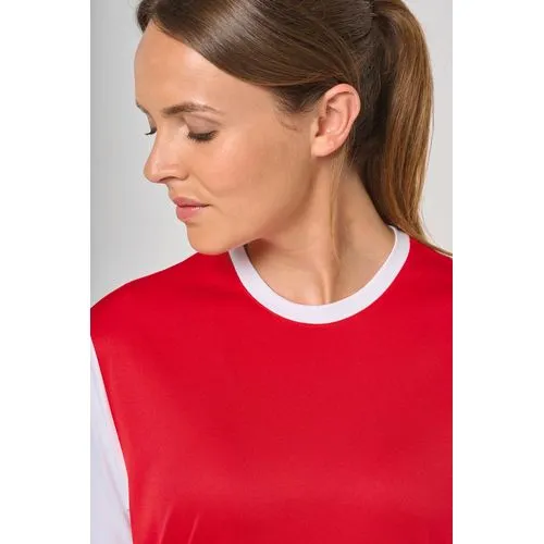 Maillot manches courtes bicolore unisexe