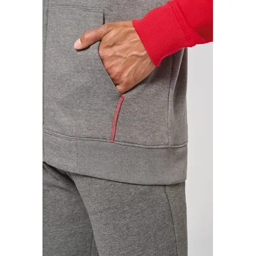 Veste molleton zippée capuche bicolore unisexe