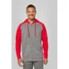 Veste molleton zippée capuche bicolore unisexe