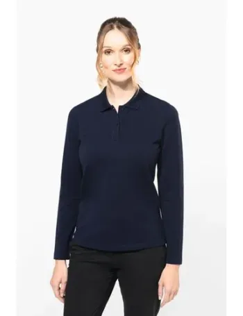Polo Supima® manches longues femme 1 Polo Supima® manches longues femme