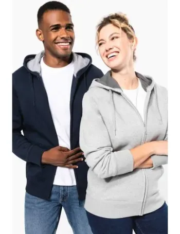 Sweat-shirt zippé capuche unisexe