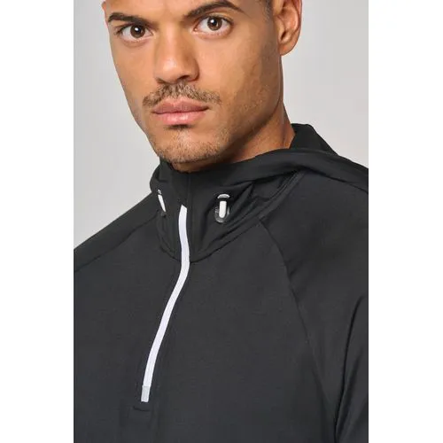 Sweat-shirt à capuche 1/4 zip sport unisexe