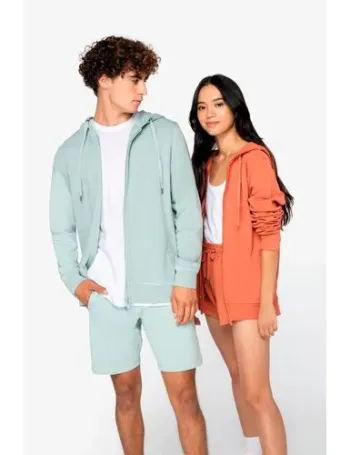 Sweat-shirt écoresponsable zippé à capuche French Terry unisexe