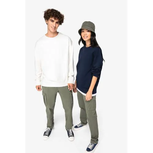 Sweat-shirt écoresponsable à col rond à épaules tombantes French Terry unisexe