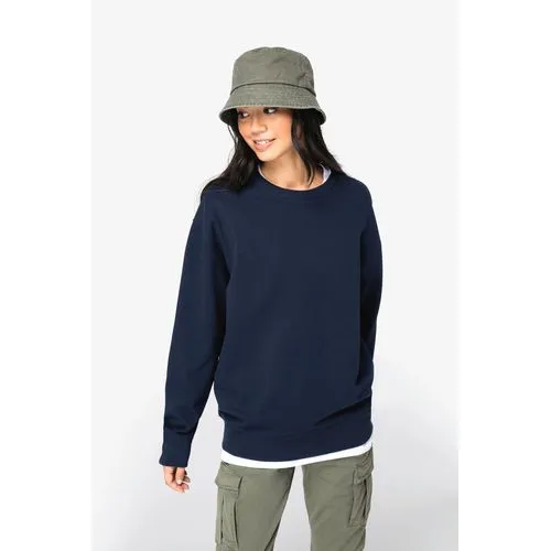 Sweat-shirt écoresponsable à col rond à épaules tombantes French Terry unisexe