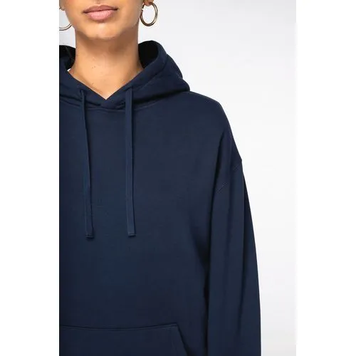 Sweat-shirt écoresponsable à capuche à épaules tombantes molleton gratté unisexe