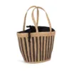 Sac panier rayé en jonc de mer