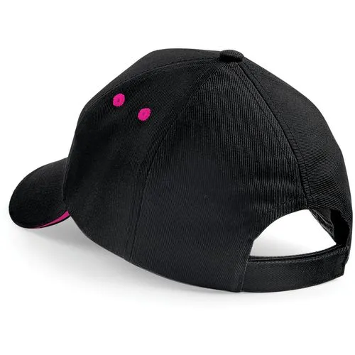 Casquette homme Ultimate à 5 panneaux sandwich contrasté Beechfield fuchsia 300 g/m² coton taille unique 2 Casquette homme Ultimate à 5 panneaux sandwich contrasté
