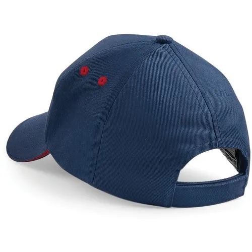 Casquette homme Ultimate à 5 panneaux sandwich contrasté Beechfield rouge classique 300 g/m² coton taille unique 2 Casquette homme Ultimate à 5 panneaux sandwich contrasté
