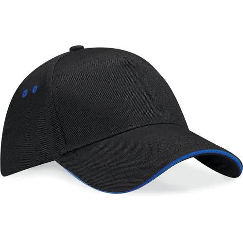 Casquette homme Ultimate à 5 panneaux sandwich contrasté Beechfield bleu royal brillant 300 g/m² coton taille unique 1 Casquette homme Ultimate à 5 panneaux sandwich contrasté
