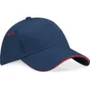 Casquette homme Ultimate à 5 panneaux sandwich contrasté Beechfield rouge classique 300 g/m² coton taille unique 1 Casquette homme Ultimate à 5 panneaux sandwich contrasté