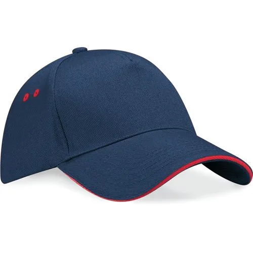 Casquette homme Ultimate à 5 panneaux sandwich contrasté Beechfield rouge classique 300 g/m² coton taille unique 1 Casquette homme Ultimate à 5 panneaux sandwich contrasté