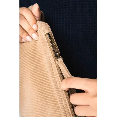 Pochette écoresponsable délavée en velours côtelé