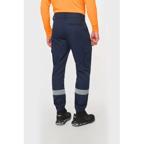 Pantalon cargo unisexe avec bas élastiqué et bande réfléchissante
