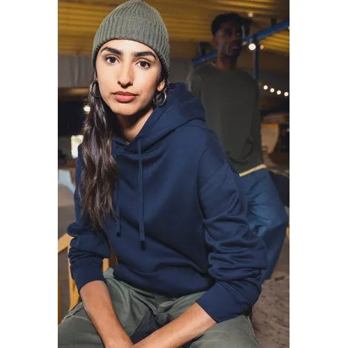 Sweat-shirt écoresponsable à capuche à épaules tombantes molleton gratté unisexe