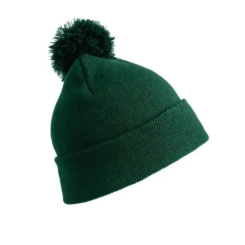 Bonnet pompon BEANIE vert bouteille 1 Bonnet pompon BEANIE