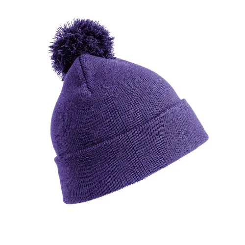 Bonnet pompon BEANIE violet 1 Bonnet pompon BEANIE
