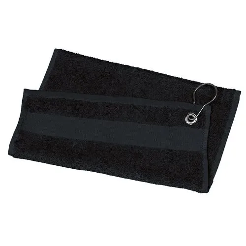 Serviette de golf – 50 x 30 cm noir 1 Serviette de golf - 50 x 30 cm
