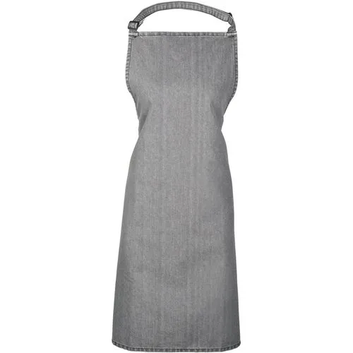 Tablier à bavette Colours”” Premier gris denim 195 g/m² coton taille unique 1 Tablier à bavette "Colours"
