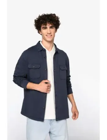 Surchemise écoresponsable délavée en molleton gratté homme