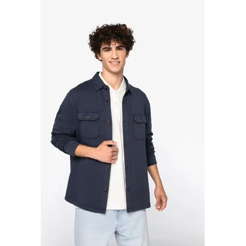 Surchemise écoresponsable délavée en molleton gratté homme