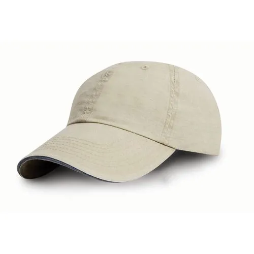 Casquette coton fine ligne lavé avec visière sandwich