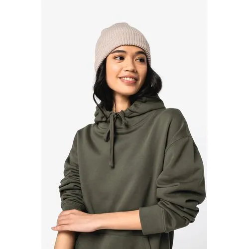 Sweat-shirt écoresponsable à capuche à épaules tombantes molleton gratté unisexe