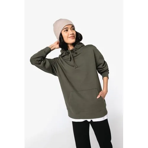 Sweat-shirt écoresponsable à capuche à épaules tombantes molleton gratté unisexe