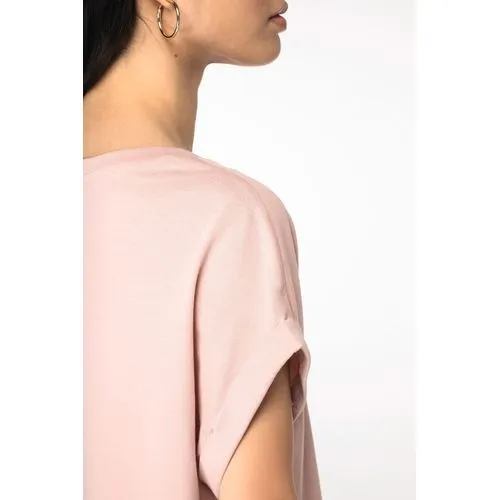 T-shirt écoresponsable manches à revers femme