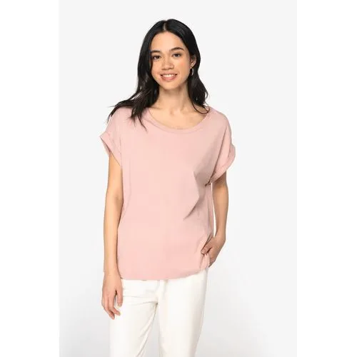 T-shirt écoresponsable manches à revers femme