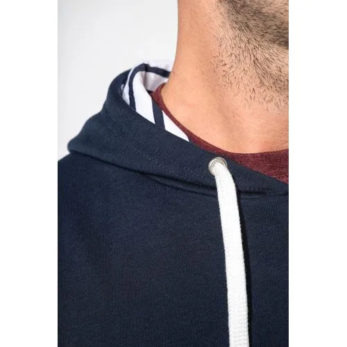 Sweat-shirt à capuche contrastée à motifs unisexe