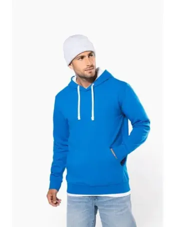 Sweat-shirt capuche contrastée homme