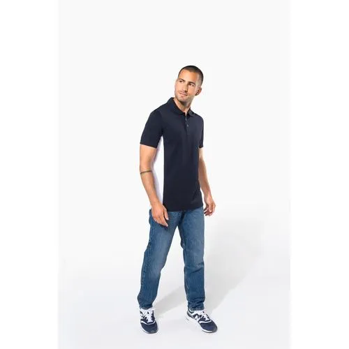 Polo piqué manches courtes bicolore homme