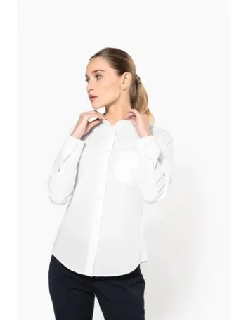 Chemise col mao manches longues femme