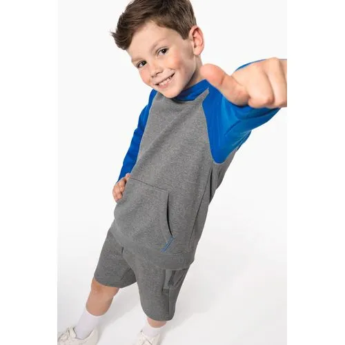 Sweat-shirt capuche bicolore enfant
