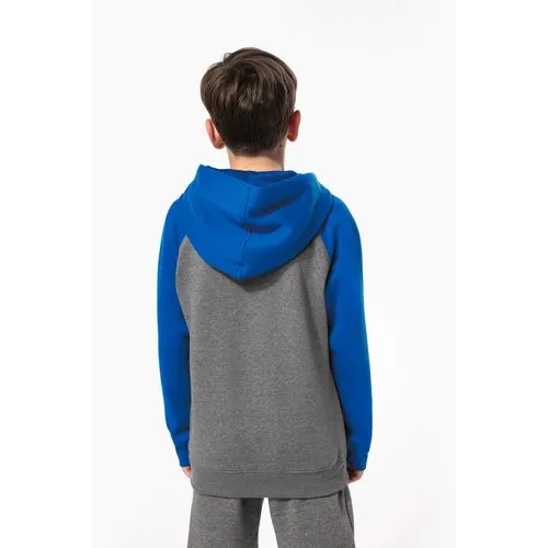 Sweat-shirt capuche bicolore enfant
