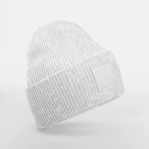 Bonnet à large revers avec patch ton sur ton