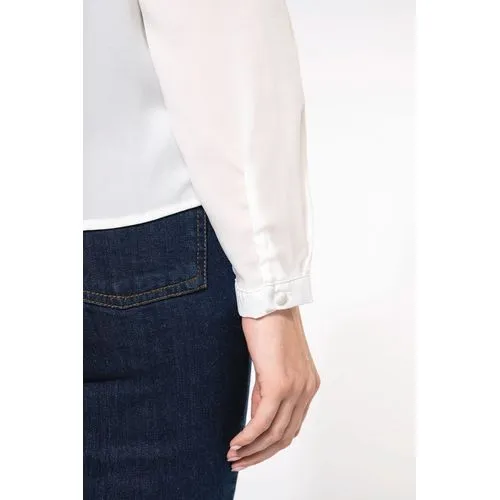 Blouse crêpe manches longues femme