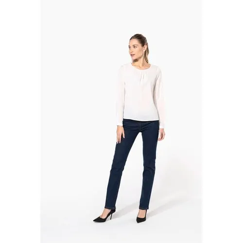 Blouse crêpe manches longues femme