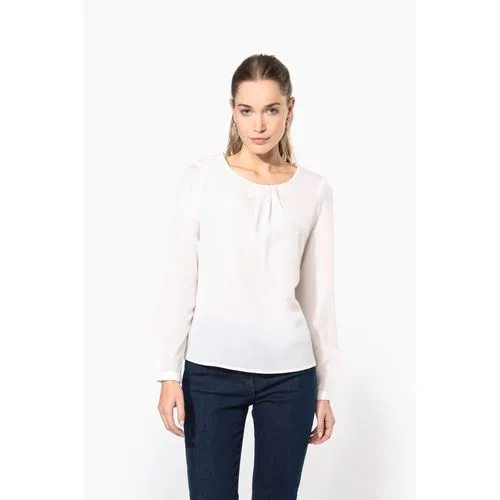 Blouse crêpe manches longues femme 1 Blouse crêpe manches longues femme