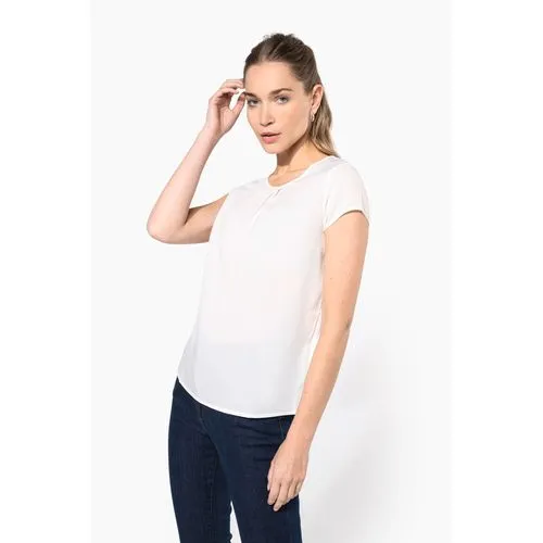 Blouse crêpe manches courtes femme 3 Blouse crêpe manches courtes femme