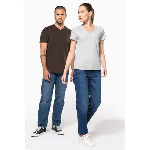 T-shirt col V manches courtes femme