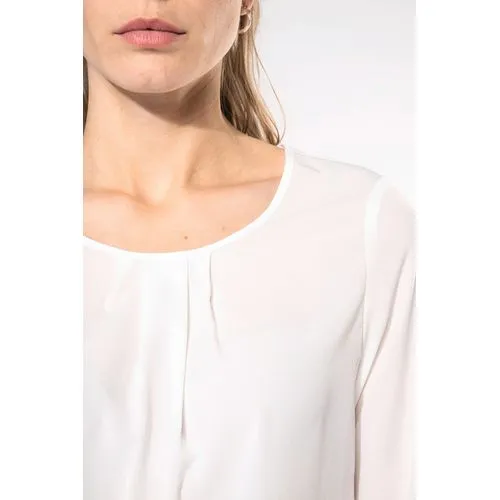 Blouse crêpe manches longues femme