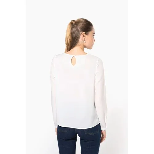 Blouse crêpe manches longues femme